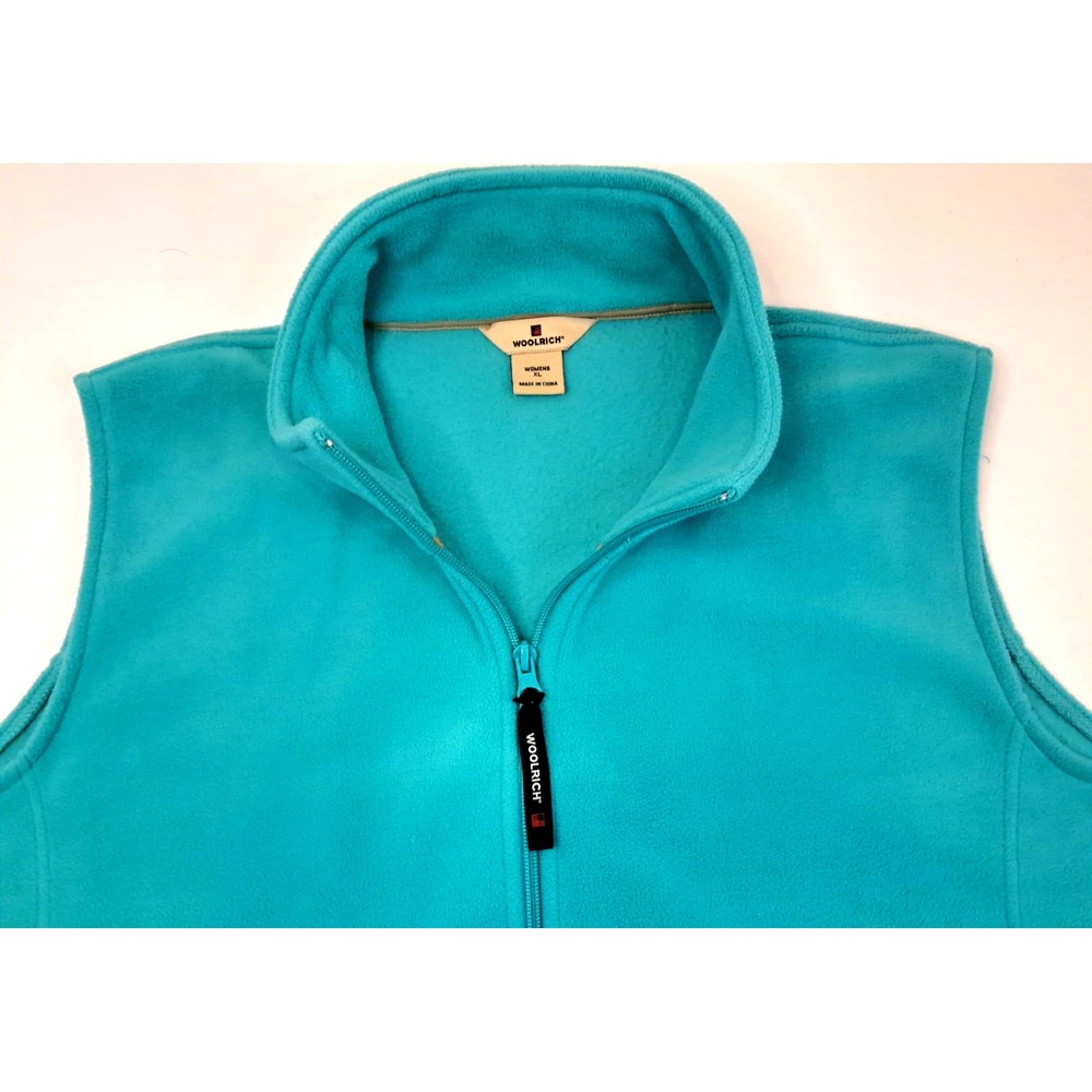 Woolrich Fleece Vest Women's XL‎ Teal Outdoors Gorpcore Hiking Trail Pockets - Picture 2 of 5